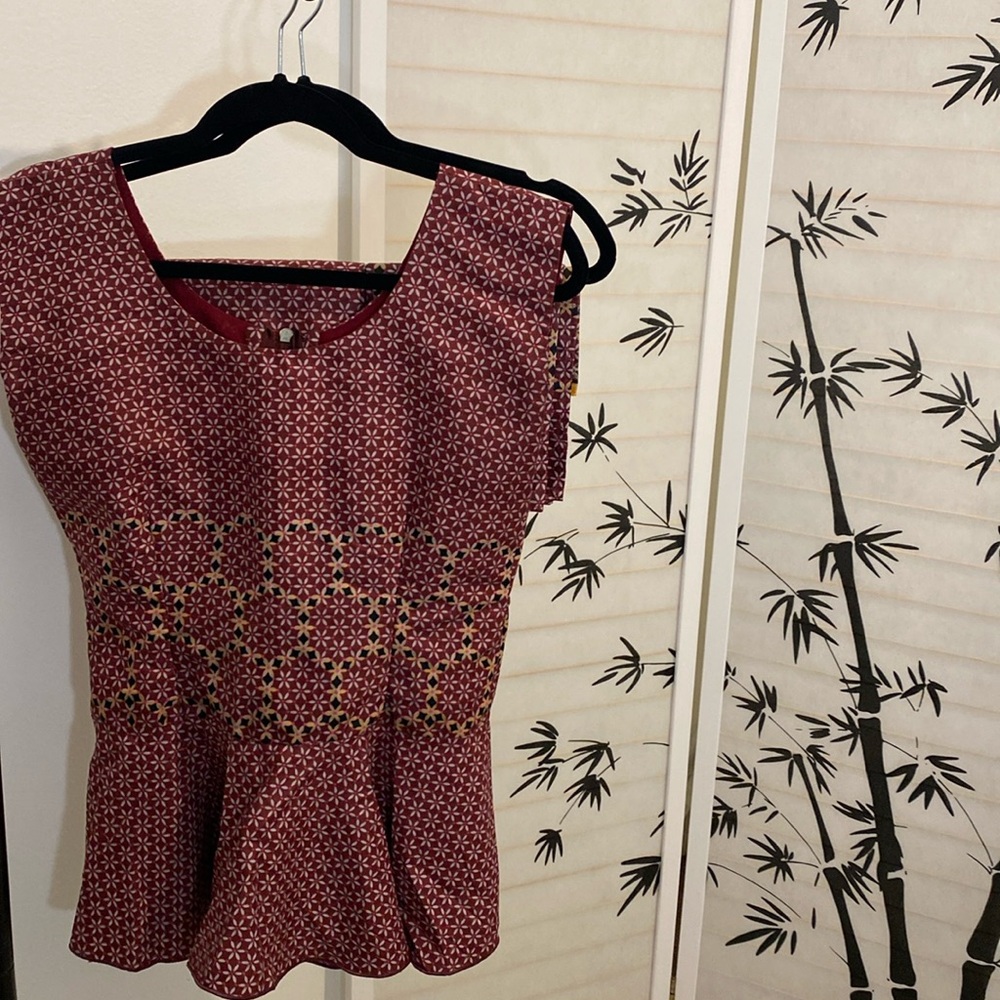 Custom African Print- sleeveless top with matching mini skirt and head scarf